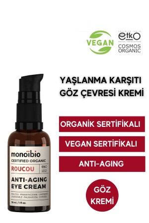 Organic Roucou Eye Contour Cream Under-Eye Dark Circle - Under-Eye Bag - Crow's Feet Line - Vegan MBC06 Eye Cream Anti-Aging - Monoibio