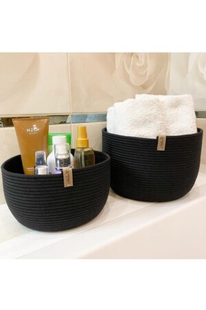 Organizer Basket Black Color 2 Pieces Tuesticaretbasketblack - Hediyeninellitonu