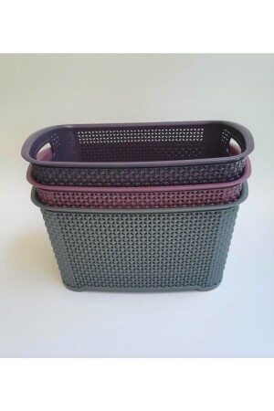 Organizer Basket Drop Patterned 3 Pieces - Blue&Soul