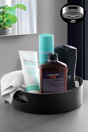 Organizer Tray 360 Degree Rotating Black Bathroom & Refrigerator Black Syn MCH08360 - Kitchen Life