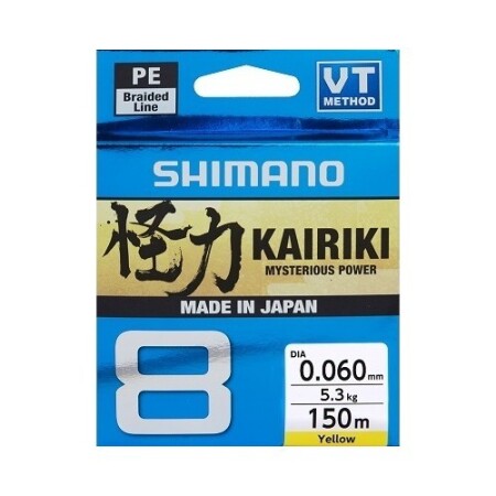 Örgülü misina Shimano Kairiki 8 150, sarı, 0.060mm/5.3kg - Shimano