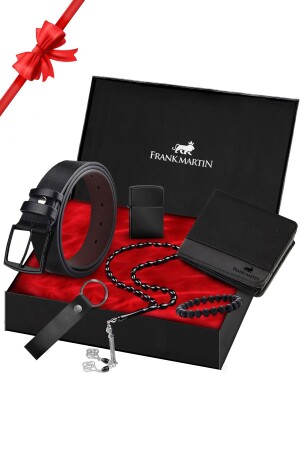 Original Special Gift Boxed Set of 6 Gift Leather Jeans Men's Wallet Belt Keychain Set 60-021 64001 - Frank Martin