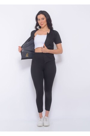 Original Thermal Slimming Fat Waist Belly Hip Melting Sweating Tights Zippered Set Saunasuefsa - Sauna Suit