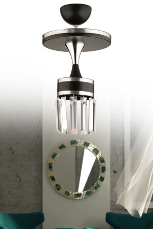 Original Tray Single Crystal Stone Black Chrome Gilded Modern Luxury Lighting 1007 - KUZEY AYDINLATMA