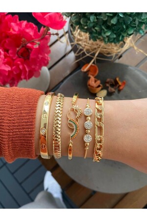 Original Women's Set of 5 Gold Plated Bracelet With Invoice, No Color Fading Guaranteed, Gift Packaged - Jenny Daphne