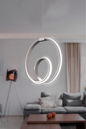 Orjin Graue Einzel-Hängelampe, LED-Weißlicht, Ultra-LED-Wohnzimmer, Küche, Zimmer, LED-Kronleuchter - Elektroyou