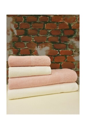 Orkide 4 Parça Hamam Takımı Best Set Krem - Pembe Orkide4 - Özdilek