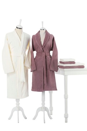 Orkide Cream-plum Family Bathrobe Set orkidekrmrdm - Özdilek