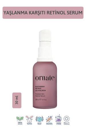 Ornate Kırışıklık ve yaşlılık karşıtı aydınlatıcı 2 Hyaluronik asit etkili 0 5 Retinol cilt serumu - Ornate