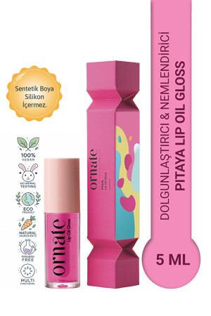 Ornate Pitaya Lip Oil Gloss dolgunlastirici efekt nemlendirici Parlatıcı simli dudak yağı pitaya 5 ml - Ornate