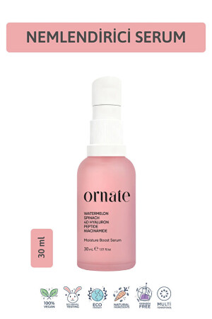 Ornate Yoğun nemlendirici onarıcı aydınlatıcı Hyaluronik asit cilt bakım Peptit serum Niacinamide - Ornate