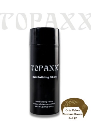 MNZ- متوسط البني / متوسط البني الشعر الحجم الألياف مسحوق موضعي 27-5gr - Topaxx