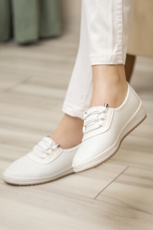 Orthopädische Daily Soft Damen-Ballerinas mit perforiertem Kordelzug und Haut, 6006 - Ewen Tomm