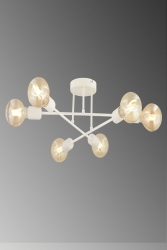 Örümcek Modern Spor Tavan Plofonter Beyaz Renk Salon - Mutfak - Yatak Odası 6 Lı Avize (AMPULSÜZ) LA10002300005 - Fer Avize