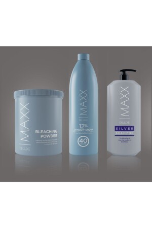 Oryal 1kg & Oxidant 40v 1000ml & Silver Shampoo 500ml - Maxx Deluxe