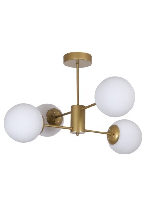 Oscar Modern Luxury Design Antique Color Case White Glass Living Room - Kitchen - Bedroom 4-Piece Chandelier OSC45254 - Fer Avize