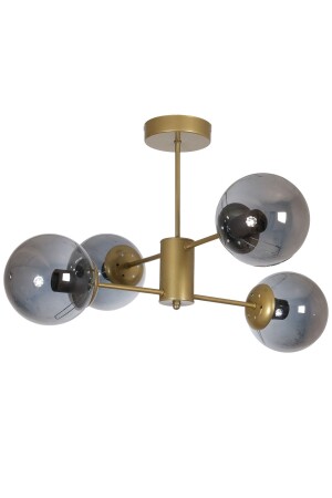 Oscar Modernes, luxuriöses Design, antikes Gehäuse, Rauchglas, Wohnzimmer, Küche, Schlafzimmer, 4-teiliger Kronleuchter OSC45254 - Fer Avize