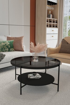 Oslo Couchtisch - Rauchglas / Schwarzes MDF 598222 - BETA AKSESUAR