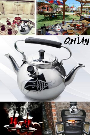 Osmanische Chat-Teekanne, doppelseitige Teekanne – Aluminium-Chat-Teekanne (im Karton) Camping Home Qniay-TeapotOttoman - QNİAY