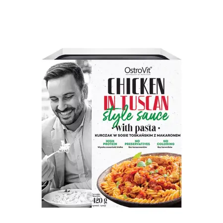 OstroVit Chicken dish in tuscan style sauce with pasta (420 g) - OstroVit