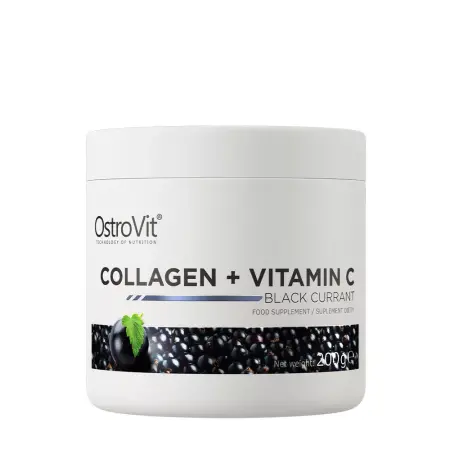 OstroVit Collagen + Vitamin C (200 g, Blackcurrant) - OstroVit