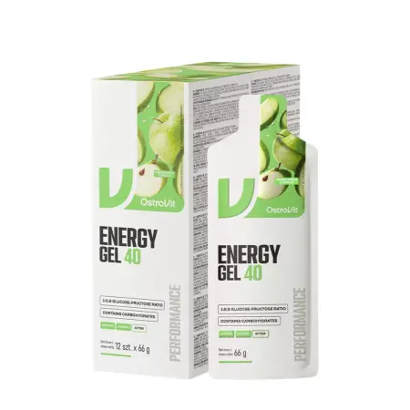 OstroVit Energy Gel 40 (12 x 66 g, Green Apple) - OstroVit