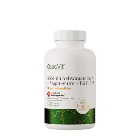 OstroVit KSM-66 Ashwagandha® + Magnesium + B6 P-5-P (90 Veg Capsules) - OstroVit