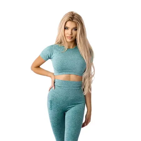 OstroVit Seamless Short-Sleeve Crop Top (S, Green) - OstroVit