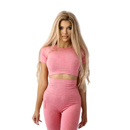 OstroVit Seamless Short-Sleeve Crop Top (S, Pink) - OstroVit