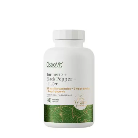 OstroVit Turmeric + Black Pepper + Ginger VEGE (90 Capsules) - OstroVit