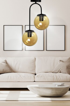 Otal 2-Piece Lounge Bal Globe Glass - Chandelier - Living Room - Kitchen - Hall OTO-L - VEDA AVİZE