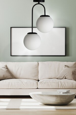 Otal 2-Piece Lounge White Globe Glass - Chandelier - Living Room - Kitchen - Hall - Veda Avize