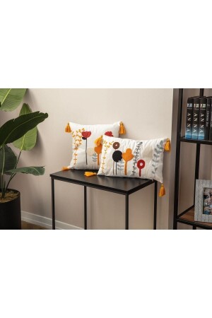 Ottoson Home Collection 2-Piece Combination Punch Embroidered Throw Pillow - Reset