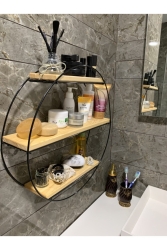 Oval Ahşap Banyo-lavabo-mutfak Düzenleyici-baharatlık-organizer ,kitaplık ,makyaj Rafı-ev Hediyesi 001 - MSAĞWOODS