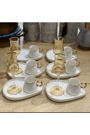 Oval Coffee Cup with Serving Plate for 6 Persons 7583828929211 - Carmen Soft