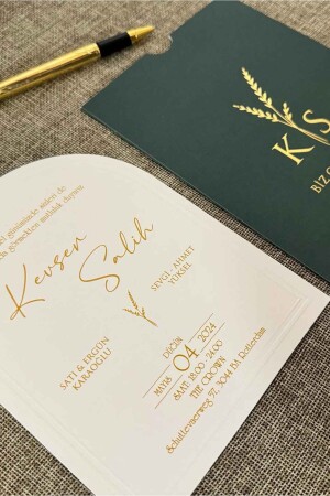 Oval Cut Wedding Invitation 3-(50 PCS) - Luna Davetiye