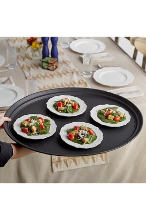 Oval Non-Slip Tray 56x68,5 Cm - Black 114GLB2700 - Globy
