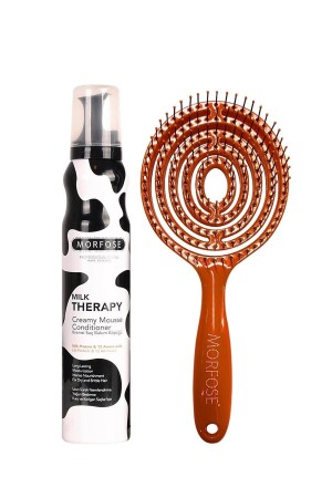 Ovale Haarbürste + Milchtherapie-Haarschaum 200 ml - Morfose