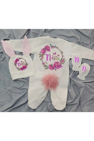 Overall mit Namen „Kaninchen“, Overall mit Nisa-Namensdruck, Name „Krankenhausausgang“ individuell 261218pbh - BY TUNA DESİGN