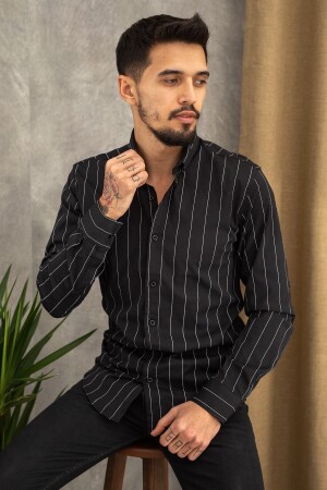 Oxford Çizgili Slim Fit Gömlek JPY002 - WAMOSSALAPLI