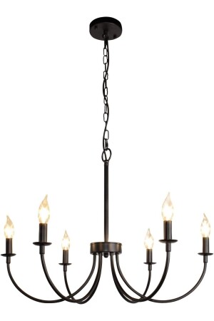 Öykü 6-Piece Black Modern Pendant Lamp Chandelier - Livora Lighting