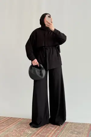 Oysh. Yumuşak Dokulu Ceket Takım Siyah - Nuuwears