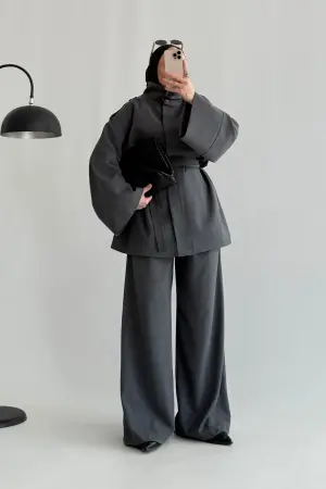 Özel Seri Premium Trenç Takım Gri - Nuuwears