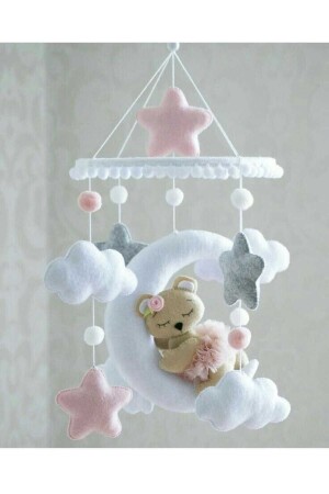 Özel Tasarım Kız Bebek Erkek Bebek Sevimli Figür Müzikli Beşik Dönencesi TYCUW81TSN168917762146208 - Duygunun Keçe Tasarımı