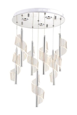 P7077-6+1 7-Piece Chrome Pendant Lamp LED Chandelier P7077-6+1 KR - Eray Aydınlatma