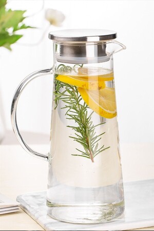 Paçi 1400ml Merida Glass Jug with Metal Lid CAM-400838 - Şener