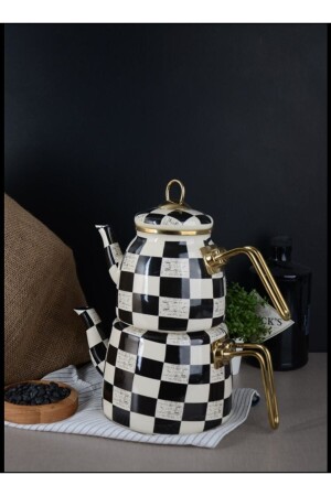 Paçi Elite Class Enamel Teapot Checkered MTL-21 - Şener