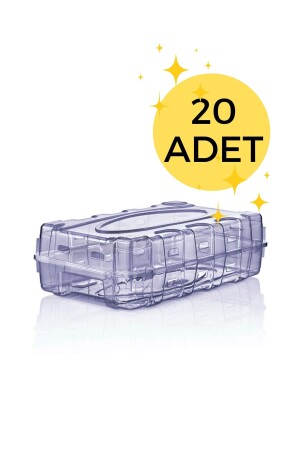 Pack of 20 Navy Blue Transparent Women's Shoe Box Premium MRD726 - Gretta