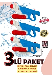 PACK OF 3 Water Gun Pump Water Gun toy, 1 LT CHAMBER 3Lüpakbuyuk - zanur