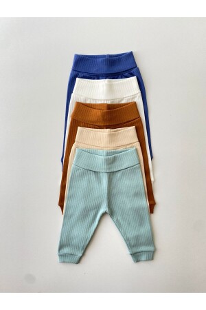 Pack of 5 100% Cotton Report Basic Trousers with Elastic Waist - Fiyonk Bebe